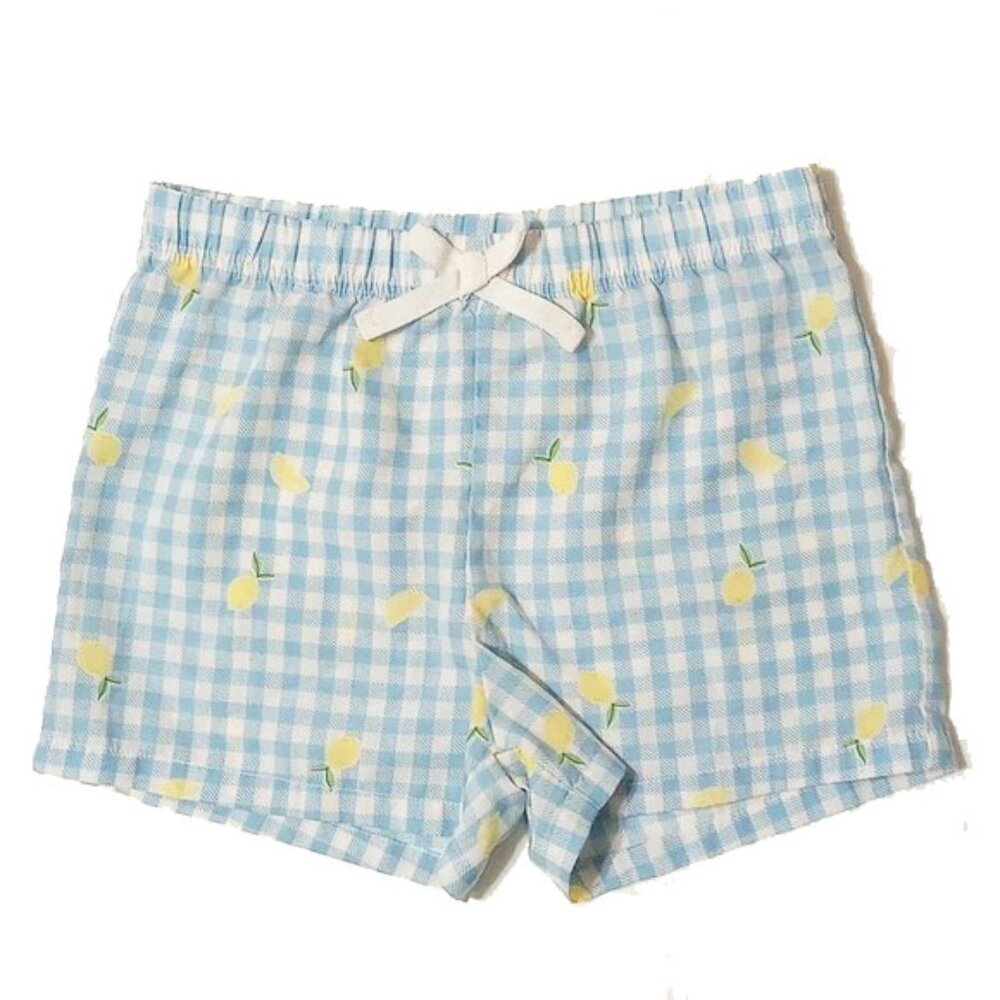 *50off3* NWOT Old Navy Girls Sleep Shorts XL 14-16 Lemon Blue Gingham
